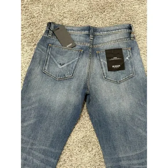 Hudson Jessi Boyfriend Jeans Womens 26 Cropped Distressed Blue NWT - Picture 6 of 14